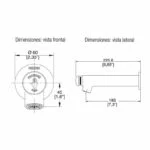 Llave de Lavabo Temporizadora a Pared 8.3 L/min Helvex TV-121 - Imagen 2