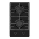 Parrilla Cristal Templado Negro Mate de 2 Quemadores Empotrable 29.5cm Nuur PARGA2VTM