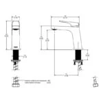 Lavabo de Pedestal Talas con Monomando Quadratta Proyecta LVPTALAS-QA01 - Imagen 4