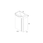 Gabinete Elegance Pack Lacado Brillo Blanco con Lavabo Petit 45cm x 34cm Esbaño 90236 - Imagen 2