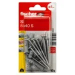 Blister Taquete de Nylon para Materiales Solidos S8 + Tornillo (10 pzas + 10 tornillos) Fischer 84322