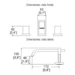 Mezcladora de Lavabo Vertika Cromo MP-1000 Helvex - Imagen 3