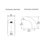 Llave de Lavabo Electrónica de Sensor de Baterías Argos Helvex TV-296 - Imagen 2