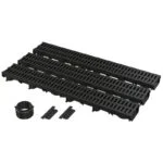 Drenaje Tipo Canal con Rejilla de Polipropileno para Garage 3 Piezas de 1 Metro Alcaplast AVZ112-G501