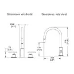 Mezcladora para Fregadero con Cabezal Retráctil Magnético y Dos Tipos de Chorro ME-303 Helvex - Imagen 3