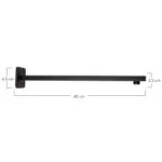Brazo para Regadera de Acero Inoxidable 40cm Negro Mate Meer CUE-020 - Imagen 2