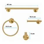 Juego de Accesorios 4 Piezas Dorado Meer ACC-019 - Imagen 4