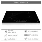 Paquete Campana CB-76-Black +Parrilla de Inducción Magnética de 4 Quemadores 77cm 110V Supra - Imagen 4