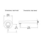 Llave de Lavabo Economizadora a Pared 5 L/min Helvex TV-100 - Imagen 2