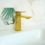 Monomando Corto para Lavabo Brushed Gold ROW 16.3cm Tecnobath TB43.011BG - Imagen 2