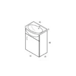 Gabinete Basic Pack Lacado Brillo Blanco con Lavabo Polka 45cm x 33cm Esbaño 90325 - Imagen 2