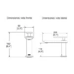 Monomando para Lavabo Premier II Ébano Helvex E-941-EB - Imagen 3