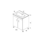 Gabinete Nova Roble Dakar con Lavabo Orbis 61cm x 46cm Esbaño 90324 - Imagen 3