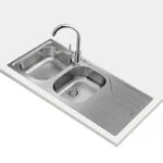 Fregadero Empotrar 116x50 cm 2 Tarjas 1 Escurridero Derecho Universe 80 T-XP 2B 1D Teka 115170002 - Imagen 4