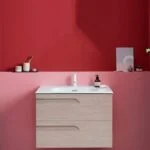 Gabinete Volado Vitale Drift Wood con Lavabo Orbis 61cm x 46cm Esbaño 90359