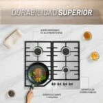 Parrilla Acero Inoxidable de 4 Quemadores Empotrable 59cm Nuur PARGA4AI - Imagen 5
