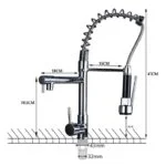 Monomando con Salida Doble y Manguera Retráctil para Cocina Cromo Meer MZM8110F - Imagen 6