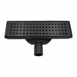 Coladera Rectangular con Rejilla de Acero Inoxidable 28.8x8.8cm Negro Mate Rugo P-500N