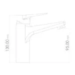 Monomando Corto para Lavabo Cromo Contract Basic 13 CM Tecnobath TB30.011 - Imagen 3