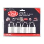Juego de Candados de Acero Cortos 38mm 4 Piezas Lock L22S384 - Imagen 5