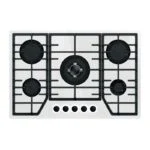 Parrilla Cristal Templado Blanco de 5 Quemadores Empotrable 76cm Nuur PARGA5VTB-L