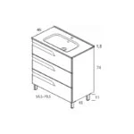 Gabinete Band Melamina Nuuk con Lavabo Orbis 82cm x 74cm Esbaño 90408 - Imagen 2