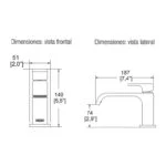 Monomando de Lavabo Vertika Cromo EP-905 Helvex - Imagen 3