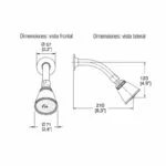 Regadera Chorro Fijo con Brazo y Chapeton Optima H-200 Helvex - Imagen 2