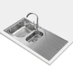 Fregadero Empotrar 100 x 50 cm 2 Tarjas 1 Escurridero Derecho Universe 60 T-XP 1½B 1D Teka 115140002 - Imagen 5