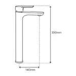 Monomando Alto para Lavabo Gunmetal Rugo P-105G - Imagen 2