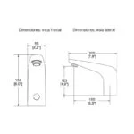 Llave de Lavabo Electrónica de Sensor de Baterías Forza Helvex TV-304 - Imagen 2