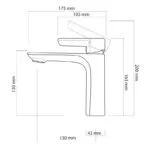 Monomando Corto para Lavabo Brushed Gold ROW 16.3cm Tecnobath TB43.011BG - Imagen 3