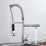 Monomando con Salida Doble y Manguera Retráctil para Cocina Cromo Meer MZM8110F - Imagen 2
