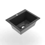 Fregadero de Mármol Sintético Sobreponer/Submontar 63 x 51 x 23cm Negro Brillante Koa Firplak - Imagen 4