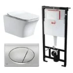 Kit Tanque Oculto A101, Taza Suspendida WC012 y Pulsador M71 Tecnobath-Alcaplast PWCS14-SADRO