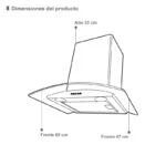 Campana de Pared Acero Inoxidable Negro 60cm Supra CC-60-BLACK - Imagen 6