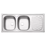 Fregadero Empotrar 116 x 50 x 15.2 cm Doble Tina Escurridor Derecho Tramontina 93881615