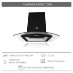 Paquete Campana CC-60- Black + Parrilla de Inducción Magnética de 4 Quemadores 60cm 110V Supra - Imagen 11