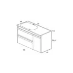 Gabinete Volado Style Lacado Brillo Blanco con Lavabo Orbis 91cm x 46cm Esbaño 90353 - Imagen 2