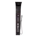 Panel de Regadera con Hidromasaje Acero Inoxidable Negro y Bocina Bluetooth BP1627N