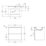 Gabinete Suspendido Primmo Glacé 60cm 2 Cajones con Lavabo Helvex PRIMMO 60 2C GLACE - Imagen 4