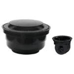 Coladera Universal con Push Redonda Minimalista Rejilla Acero Inoxidable Negro Fleximatic 2249N
