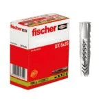 Taquete Universal de Nylon UX 6 R Caja con 100 Piezas Fischer 62756
