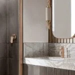 Monomando Corto para Lavabo Cassia Rose Gold Champagne Urrea 9433LU.7 - Imagen 4