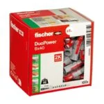 Taquetes de Nylon Multimaterial DuoPower de 8mm x 40mm Caja con 100 Piezas Fischer 535455
