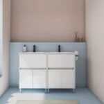 Gabinete Band Blanco Mate con Lavabo Orbis 122cm x 74cm Esbaño 90413
